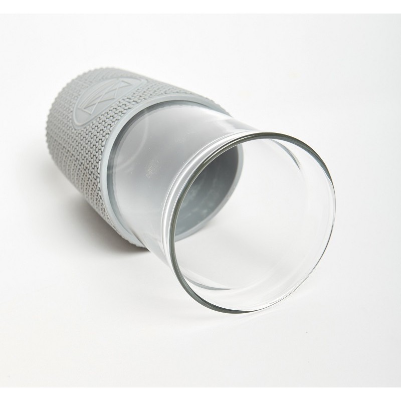 Skleněný pohár s brčkem 568 ml, Neon Kactus, šedý