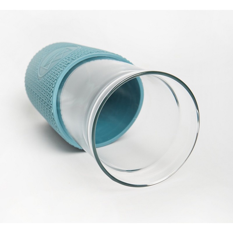 Skleněný pohár s brčkem 568 ml, Neon Kactus, modrý