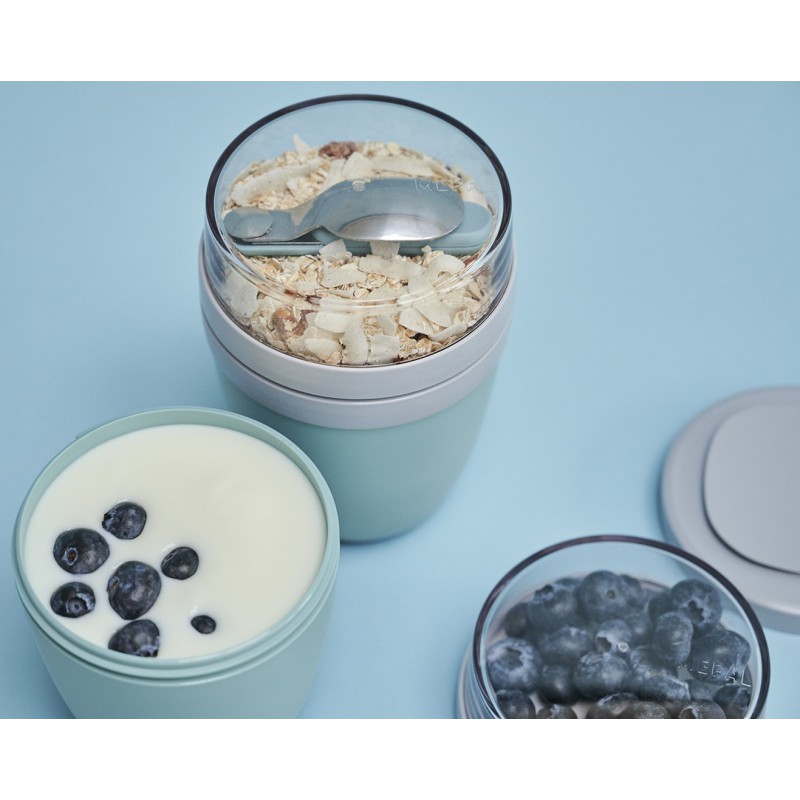 Svačinová dóza na jogurt Ellipse 300+120 ml, Mepal, tyrkysová