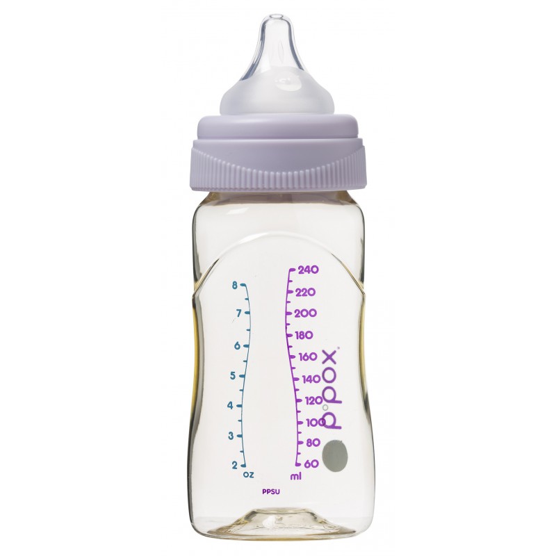 Antikoliková kojenecká láhev, 240 ml, b.box, fialová
