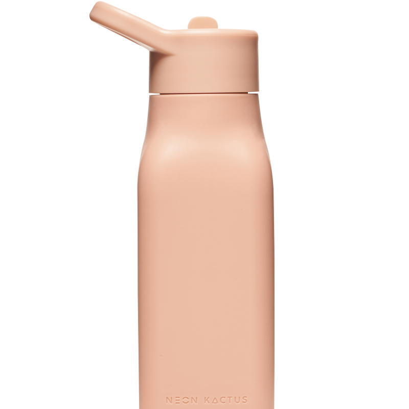 Dětská silikonová láhev, 340ml, Neon Kaktus, Růžová