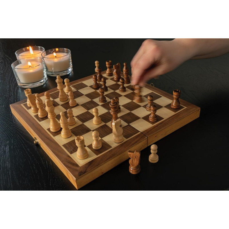 Luxusní dřevěné cestovní šachy, XD Design
