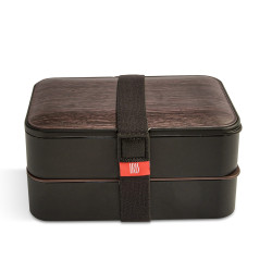 Obědový box s příborem, Bento, 1,2 L, Iris,  dřevo