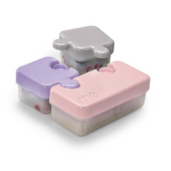 Svačinový box puzzle, 850ml, Melii, růžovo/fialovo/šedý
