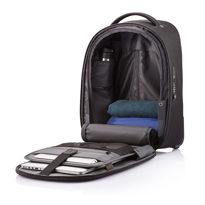 Příruční batoh na kolečkách, který nelze vykrást Bobby Trolley, 17'', XD Design, černý