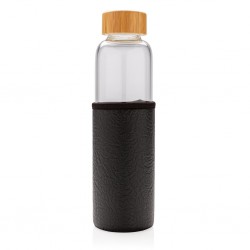 Skleněná láhev na vodu s ochranným rukávcem, 550 ml, XD Design, černá